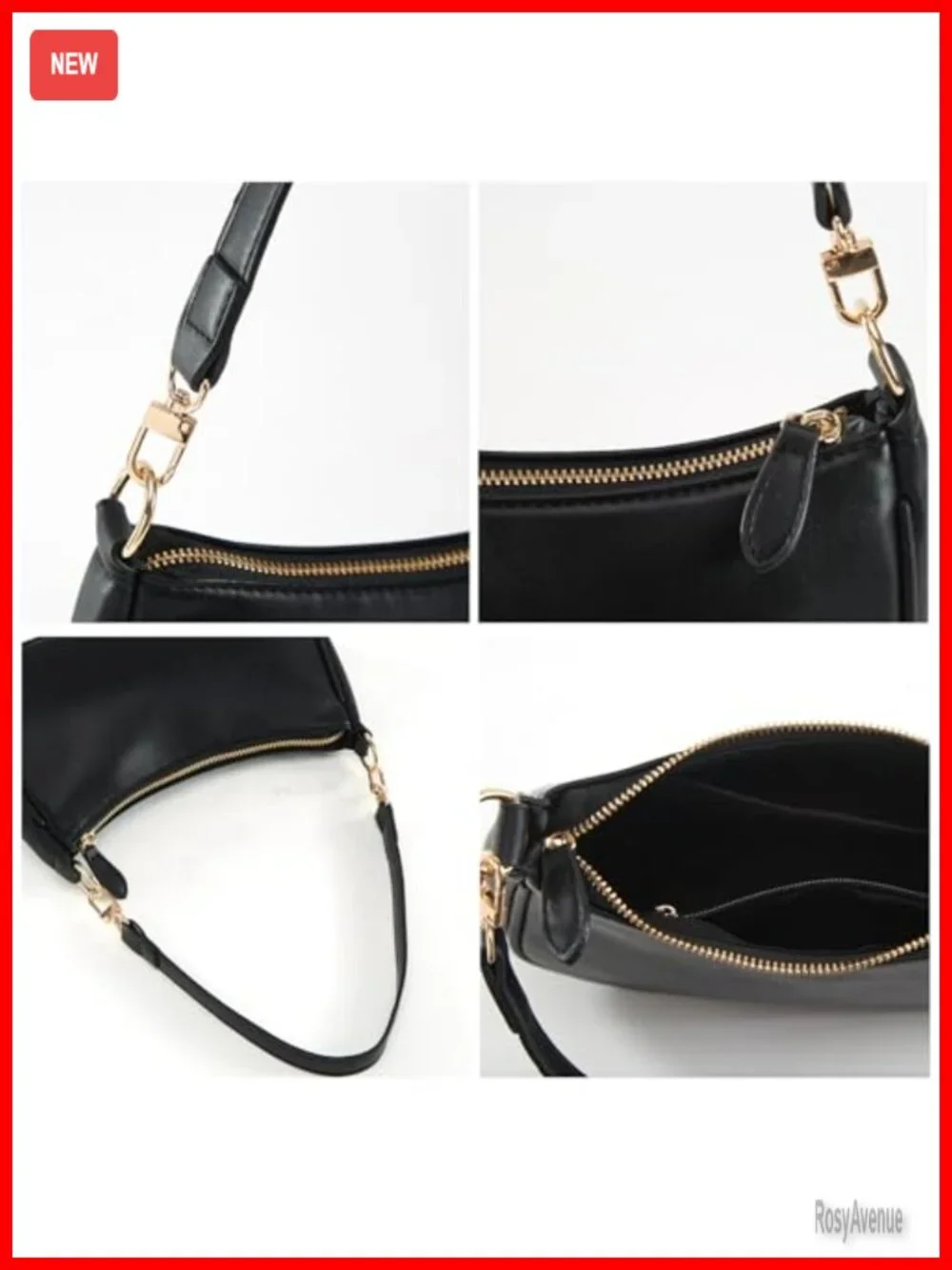 Small Crescent Crossbody Hobo Bag Vegan Leather Handbag Clutch Purse Women